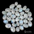 Moonstone Lot, Cabochon, Untreated, Blue — 33 Pieces, 12mm To 18mm, 300 Ct, Madagascar