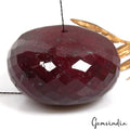 Giant 350 Ct Natural Earth Mined Ruby Gem 37mm Round Checker Cut Certified Bead