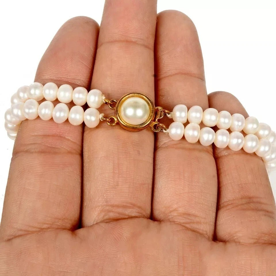 Pearl Bracelet, White — 8", 91.60 Ct, India
