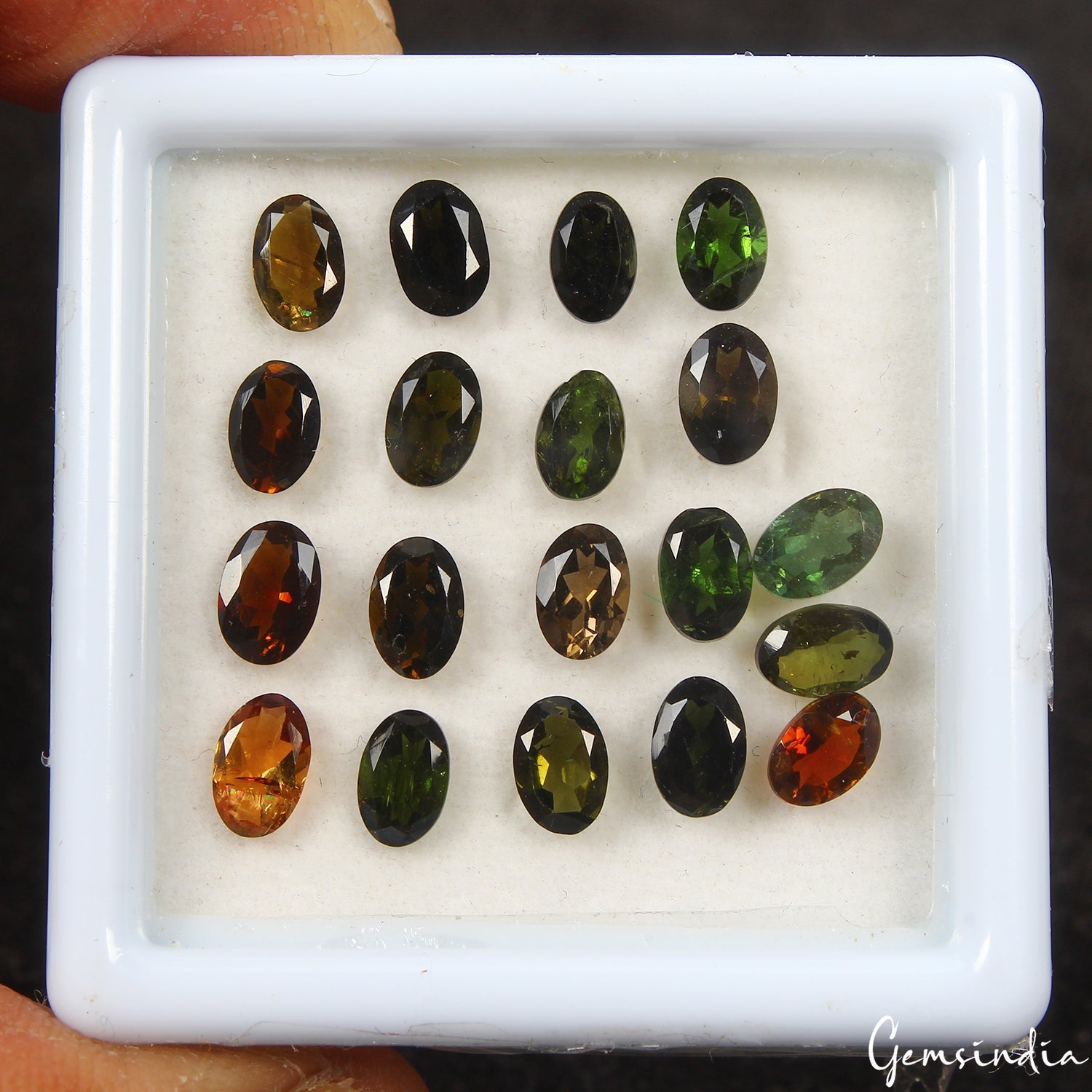 8.40 Ct Top Quality Natural Mixed Color Tourmaline 6x4mm Loose Gemstons 19 Pcs