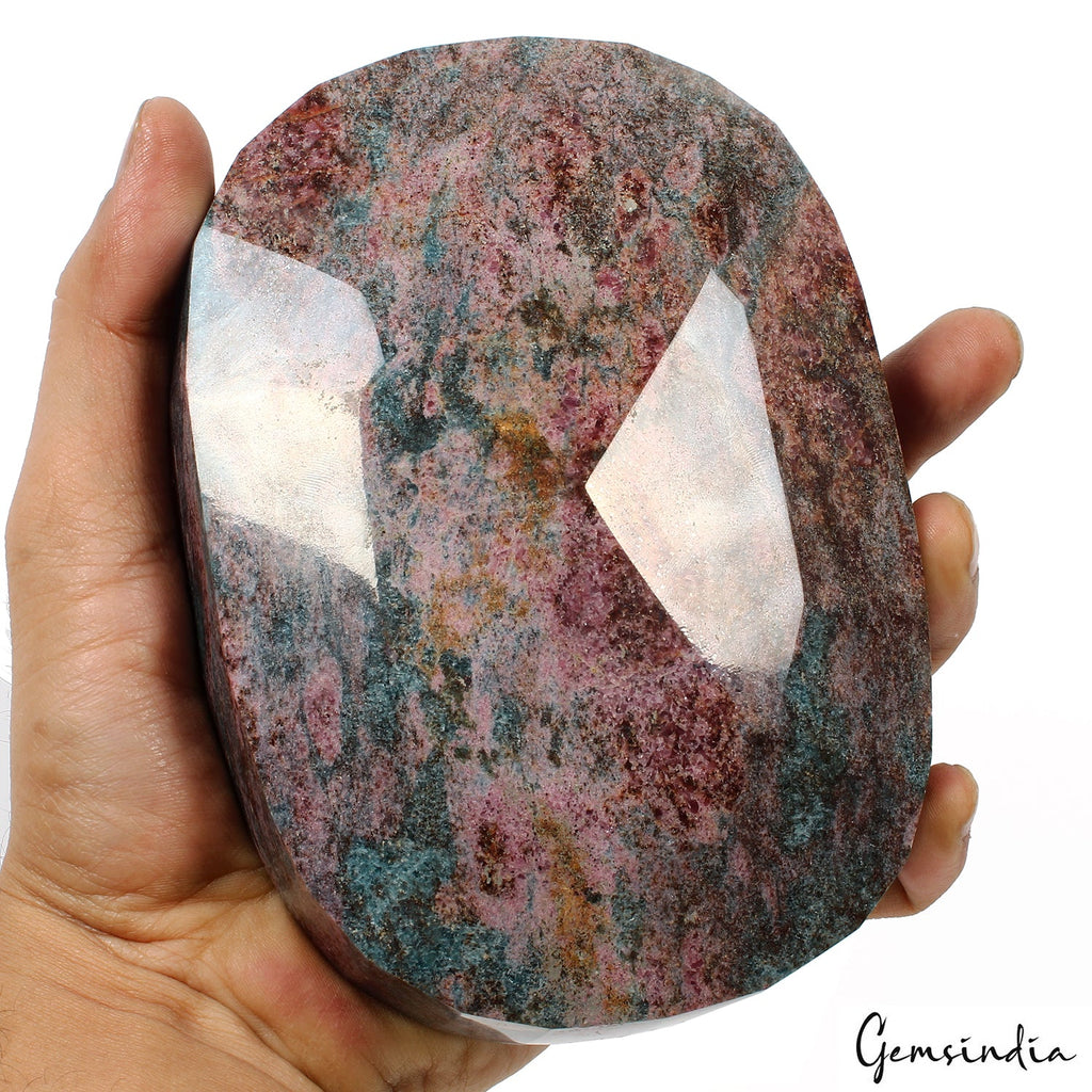 Rare 1.8 Kilo Large Natural Blue Kyanite with Ruby Faceted Oval Loose Gemstone G