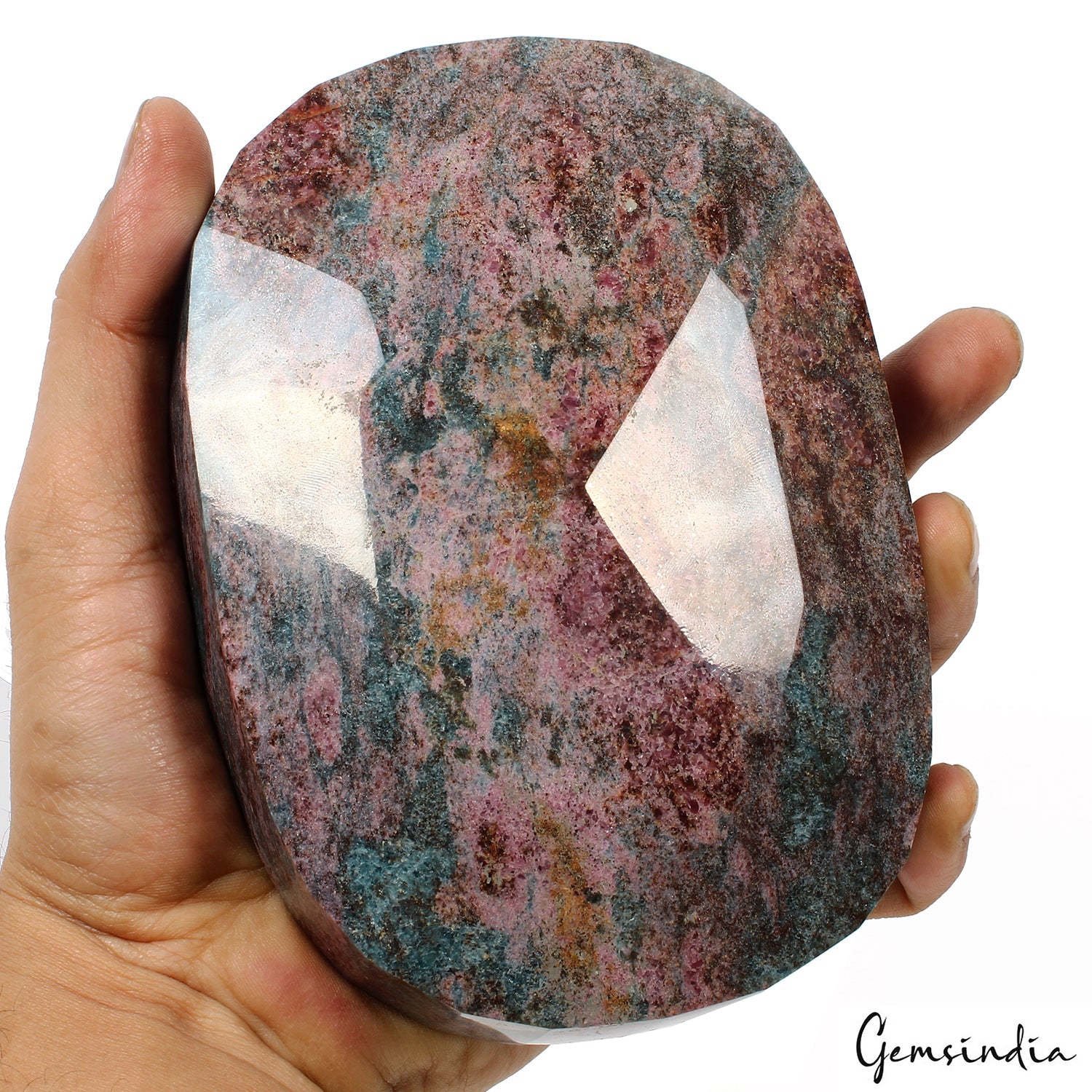 Rare 1.8 Kilo Large Natural Blue Kyanite with Ruby Faceted Oval Loose Gemstone G