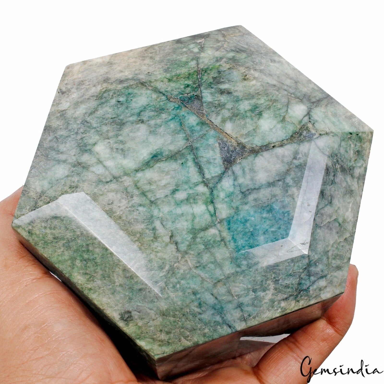 2 Kg Natural Brazilian Green Emerald Hexagon Cut Loose Earth mined Huge Size Gem