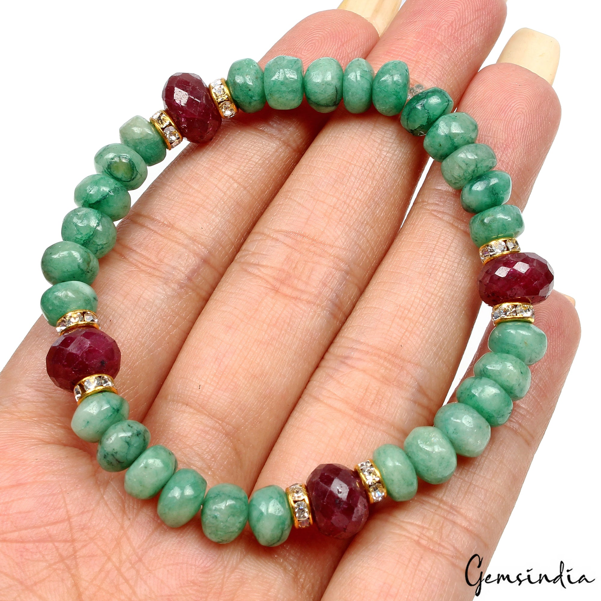 Ruby Bracelet, Color Enhanced — 7mm to 9mm, 83.90 Ct, India