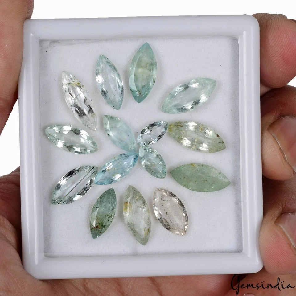 29.90 Ct Natural Untreated Green Blue Aquamarine Marquise Cut Loose Jewelry Gems