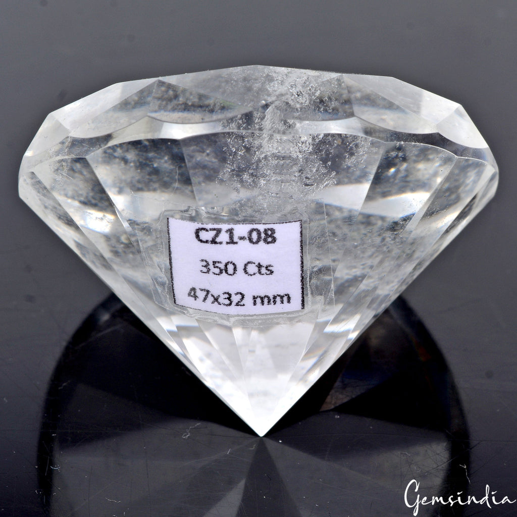 350 Cts Natural Brazilian Untreated White Quartz Round Diamond Cut Rare Huge Gem