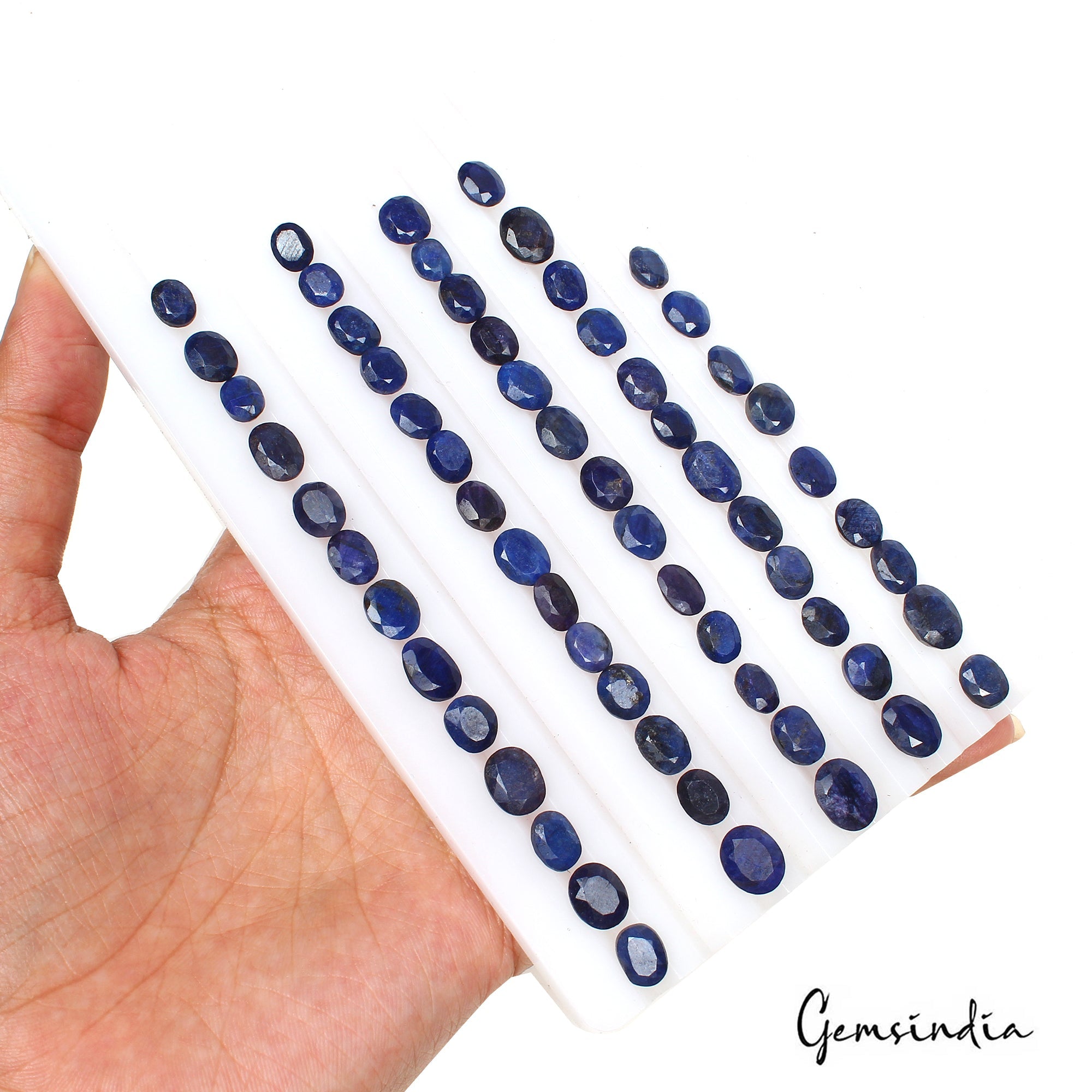 136.40Ct Natural Royal Blue Sapphire Oval Faceted Loose Gems Wholesale Lot 61 Pc