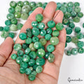 109 Pcs Natural Finest Green Em1erald Round Cut Loose Drilled Beads Lot~ 1020 Ct