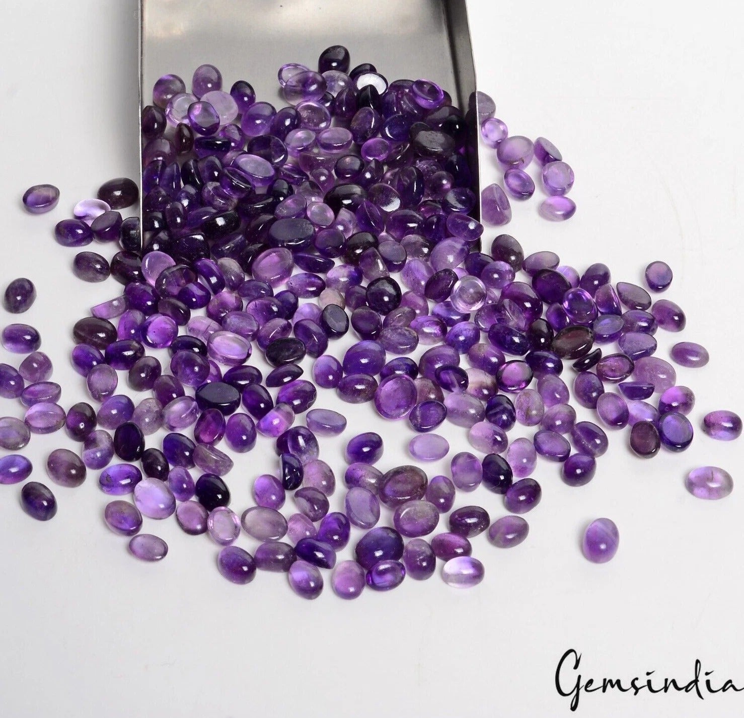 500 Ct/289 Pcs Natural Untreated Purple Amethyst Oval Cab Loose Gems For Jewelry