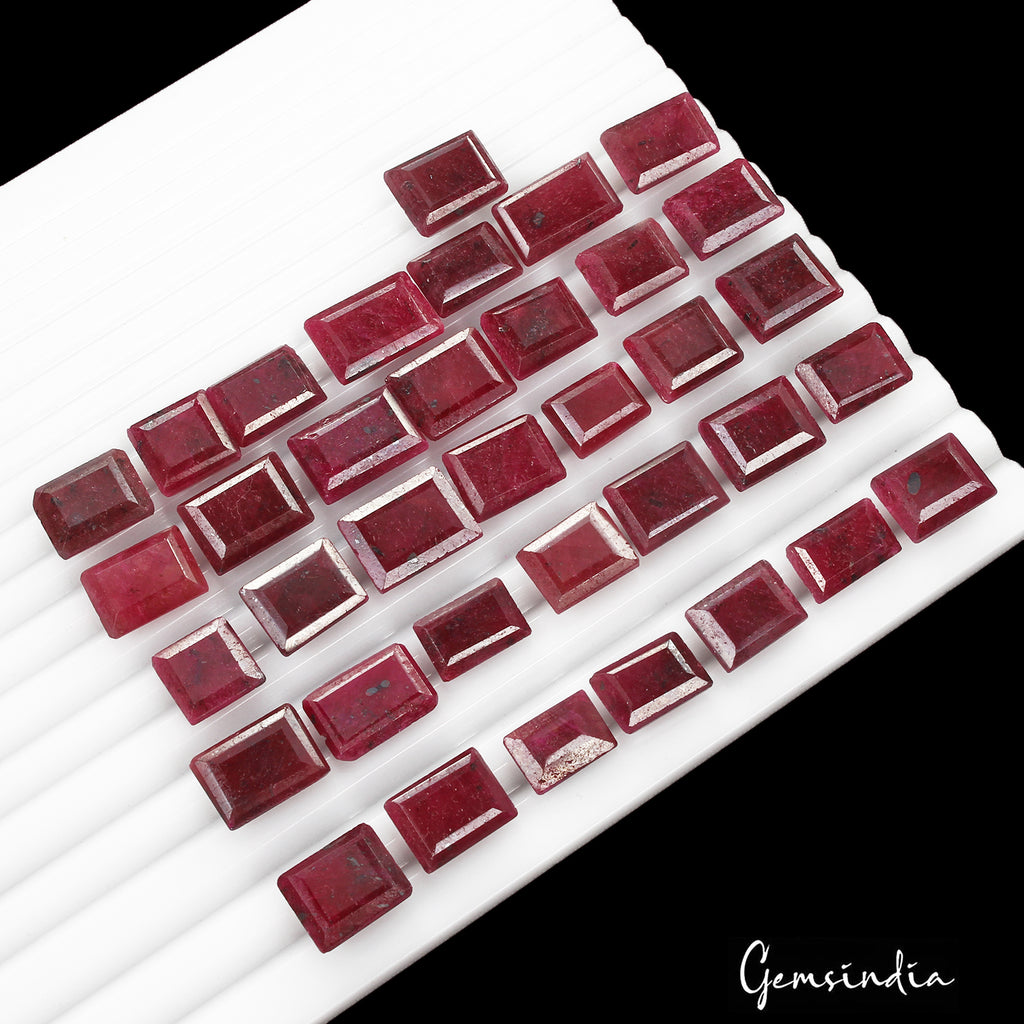 Ruby Lot, Loose Gemstone, Color Enhanced, Red — 36 Pieces, 12mm to 16mm, 430 Ct, Madagascar