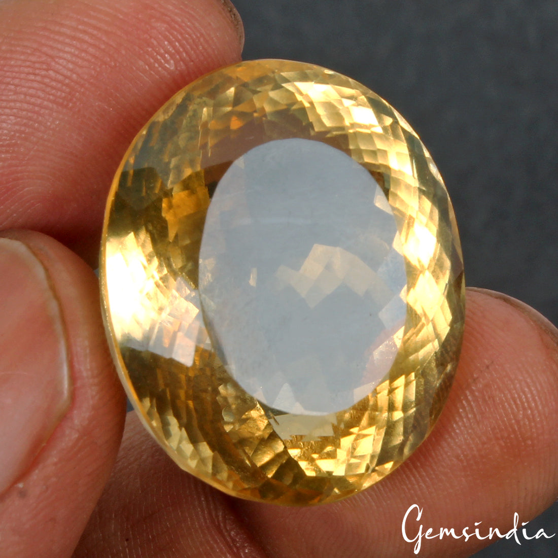 Citrine Loose Gemstone, Yellow — 26 x 21 x 16 mm, 58.70 Ct, Brazil