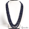 22" Long Natural Blue Sapphire Multi Stranded Necklace Women Jewelry ~ 1400 Cts