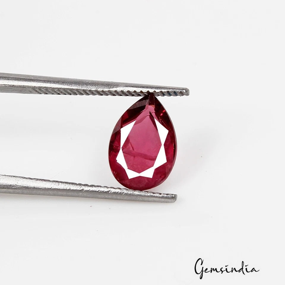 Certified Natural Pink Rubellite Tourmaline Pear Cut Loose AAA Gemstone~1.5 Ct
