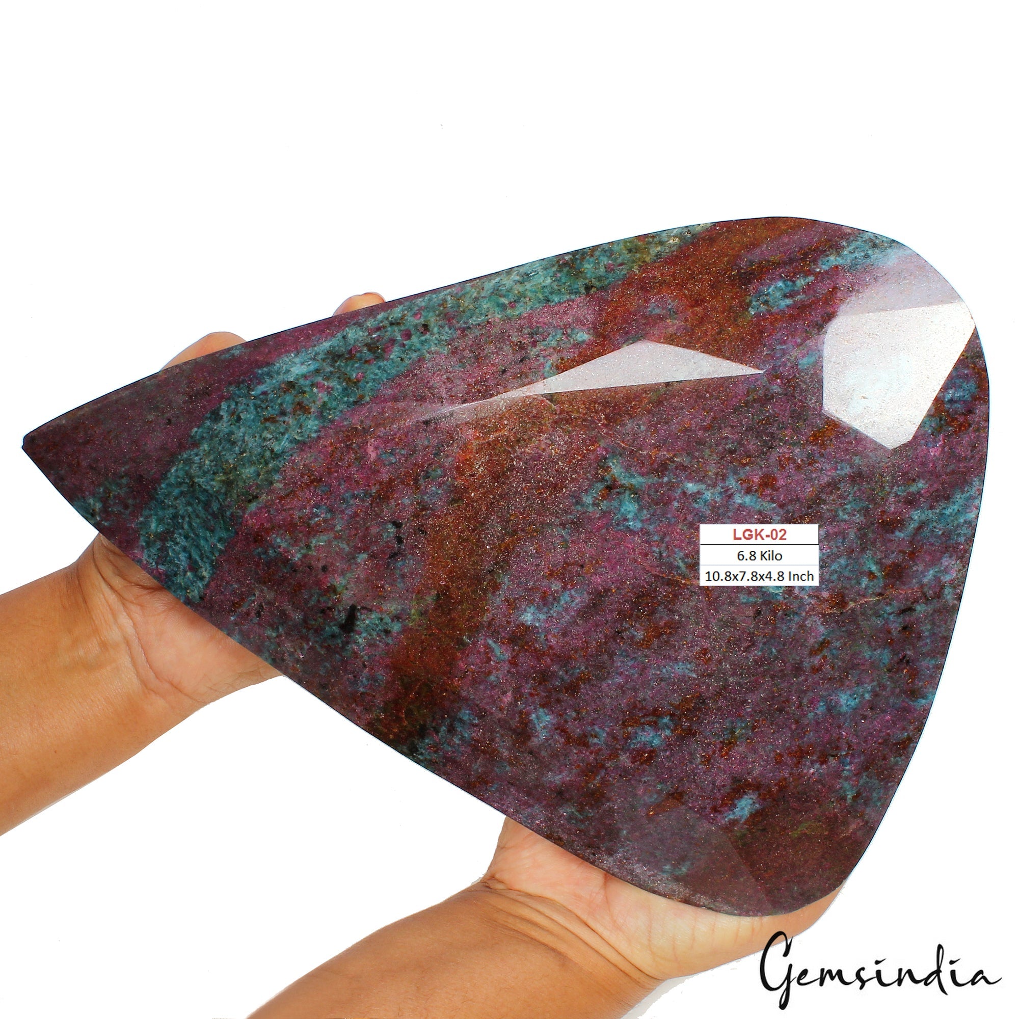 6.8 Kilo Natural Untreated Ruby Kyanite Pear Cut Large Collectible Gemstone
