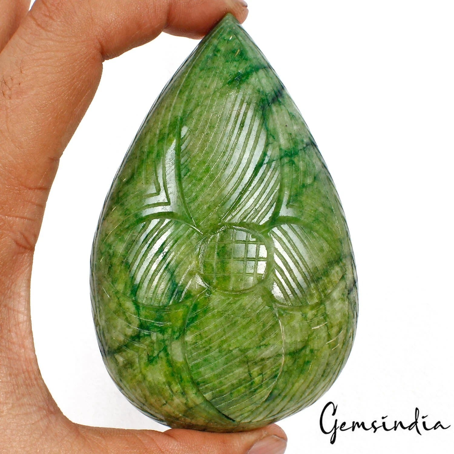 Brazilian Emerald Loose Gemstone, Color Enhanced, Green — 100x63x28mm, 1180 Ct, Brazil