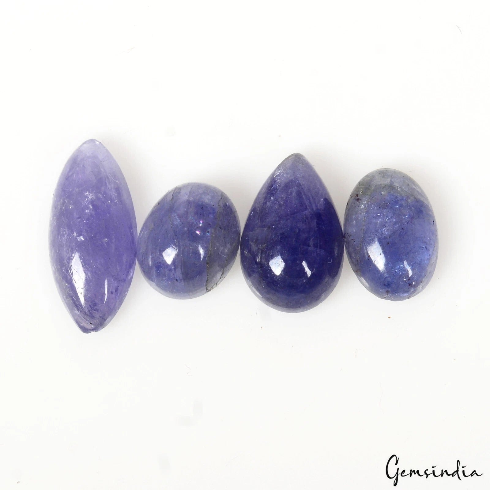 11 Cts/4 Pcs Natural Untreated Blue Tanzania Tanzanite Mix Cab Gems For Jewelry
