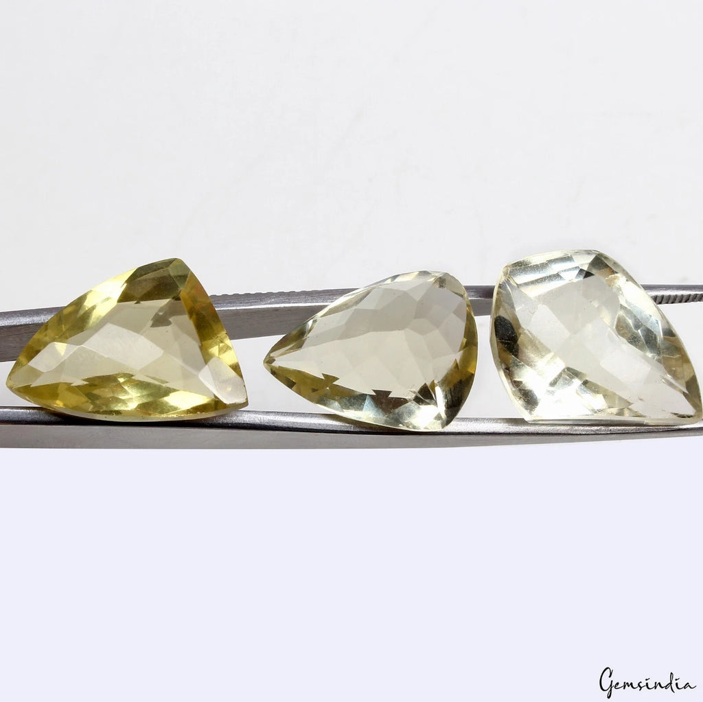 Citrine Lot, Loose Gemstone, Untreated, Yellow — 3 Pieces, 16mm to 20mm, 43.70 Ct, Brazil