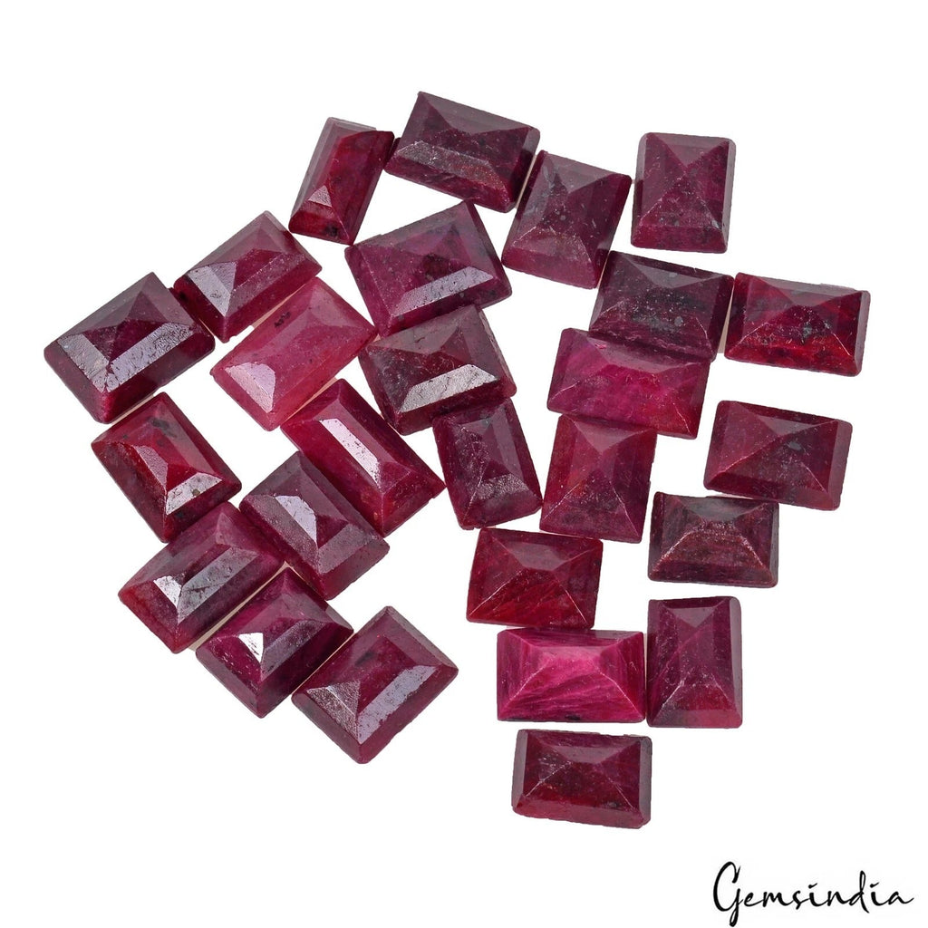 Certified 340 Ct/26 Pcs Natural Red Ruby Baguette Cut Loose Gems For Jewelry Lot