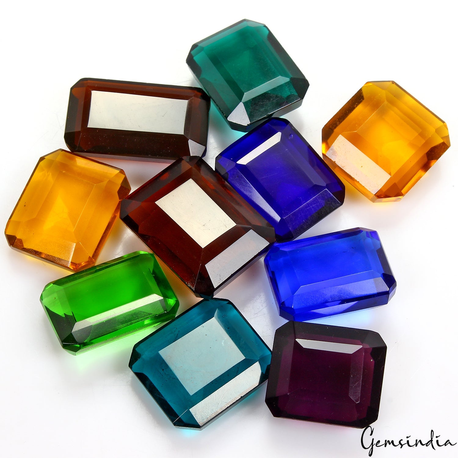 1000 Ct Hydro Multi Color Octagon Cut Loose 28mm-37mm Colorful Gemstones  ~10 Pc
