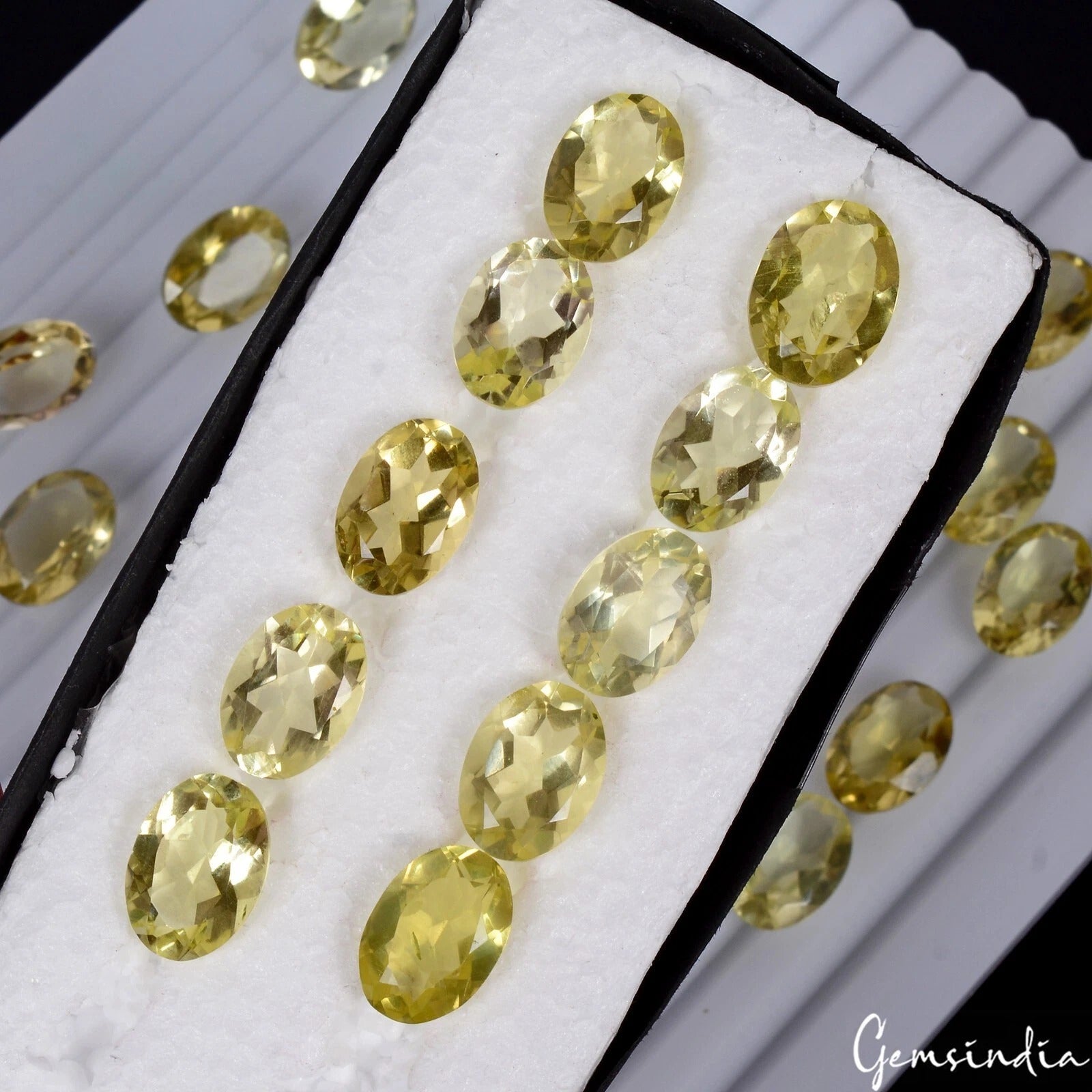 Citrine Quartz Lemon Yellow Oval Cut Genuine Loose Gemstone Natural 131.70 Cts