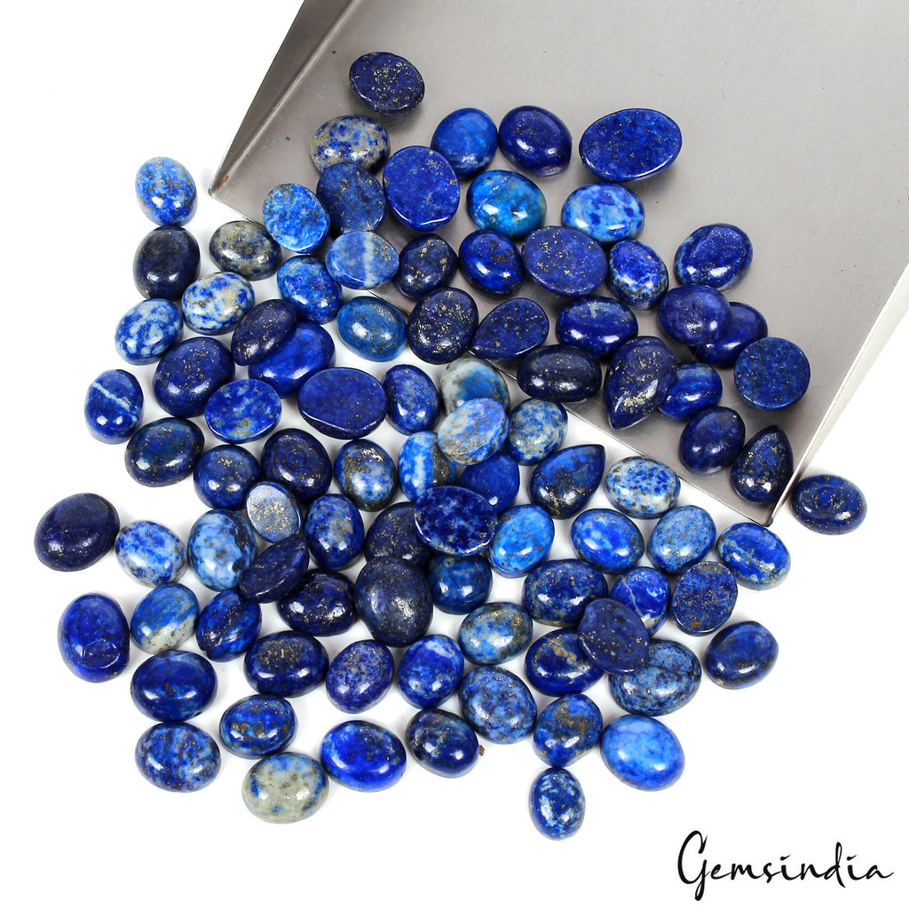 350 Ct Natural Blue Lapis Lazuli Mix Cabochon Loose Wholesale Gemstone Lot 92Pcs