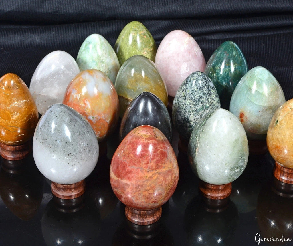 2.7 Kg Natural Untreated Multi Gemstone Egg Healing Crystal Mineral Gems Lot 15P