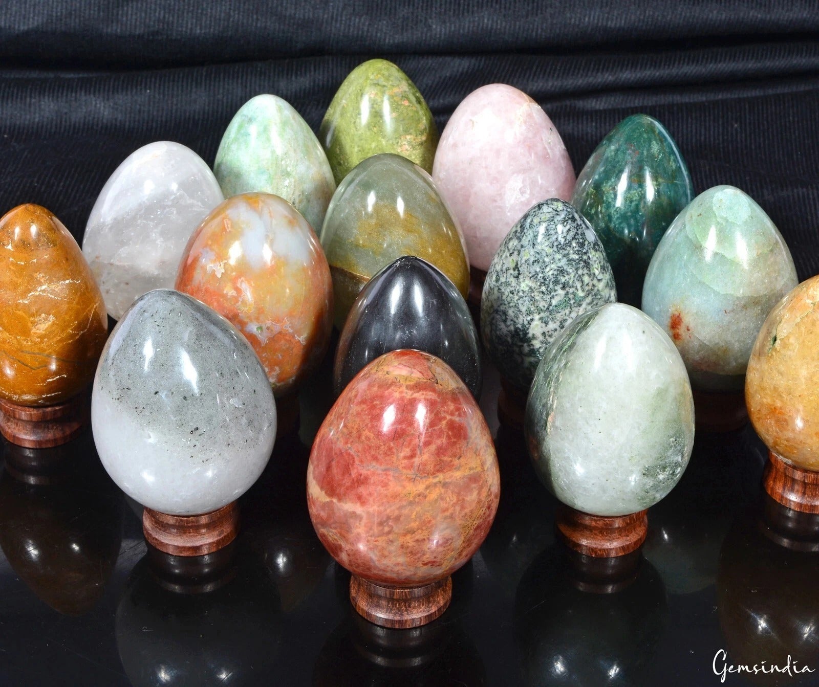 2.7 Kg Natural Untreated Multi Gemstone Egg Healing Crystal Mineral Gems Lot 15P
