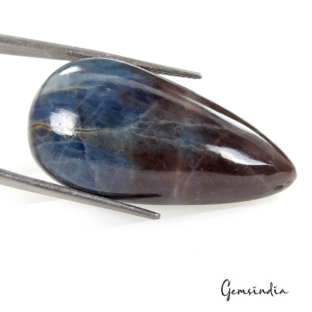 Certified 73 Cts Natural Untreated Gray Blue Sapphire Pear Drilled Briolette Gem