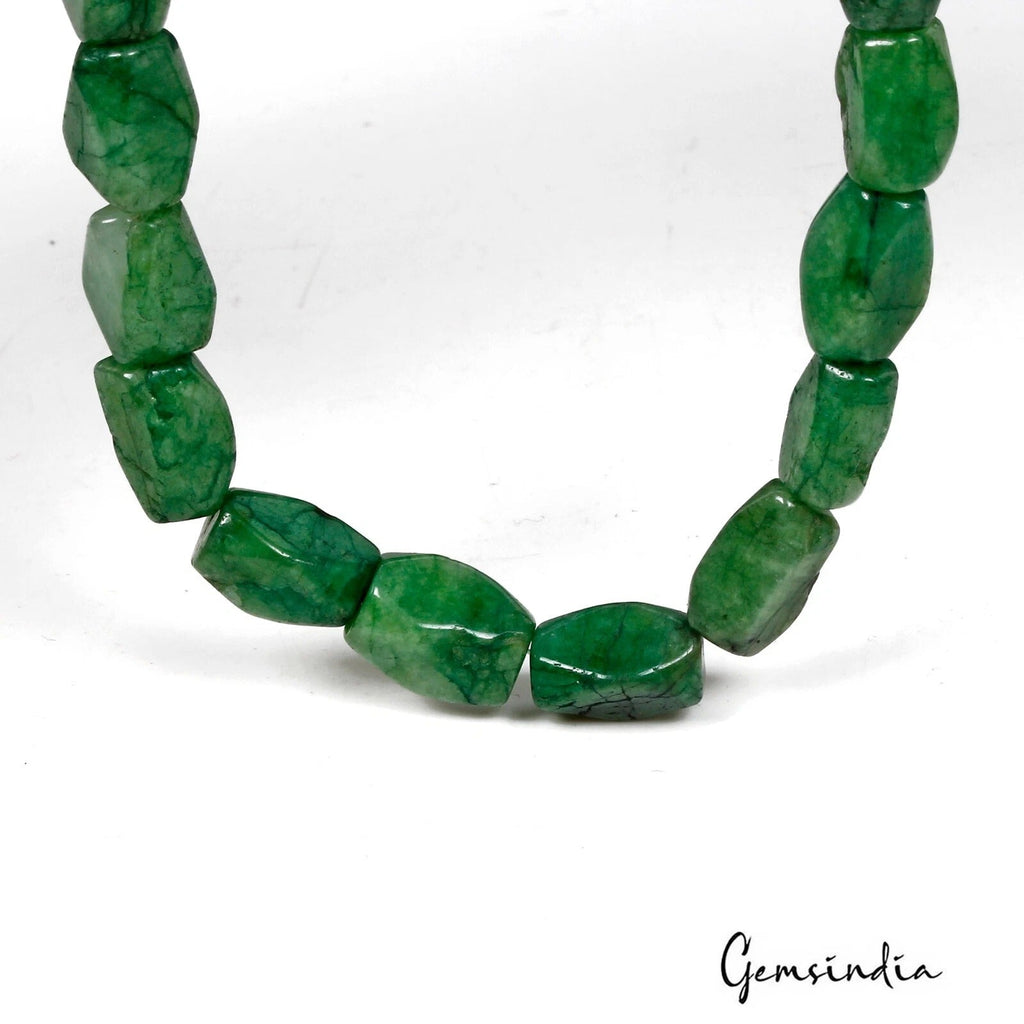 132.30 Ct Natural Green Brazilian Nugget Cut Loose Bead Gems For Making Jewelry