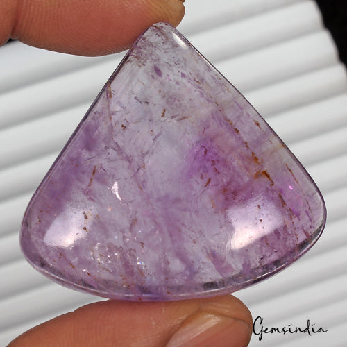 Amethyst Cabochon, Untreated — 39 x 42 x 11mm, 116.40 Ct, Brazil