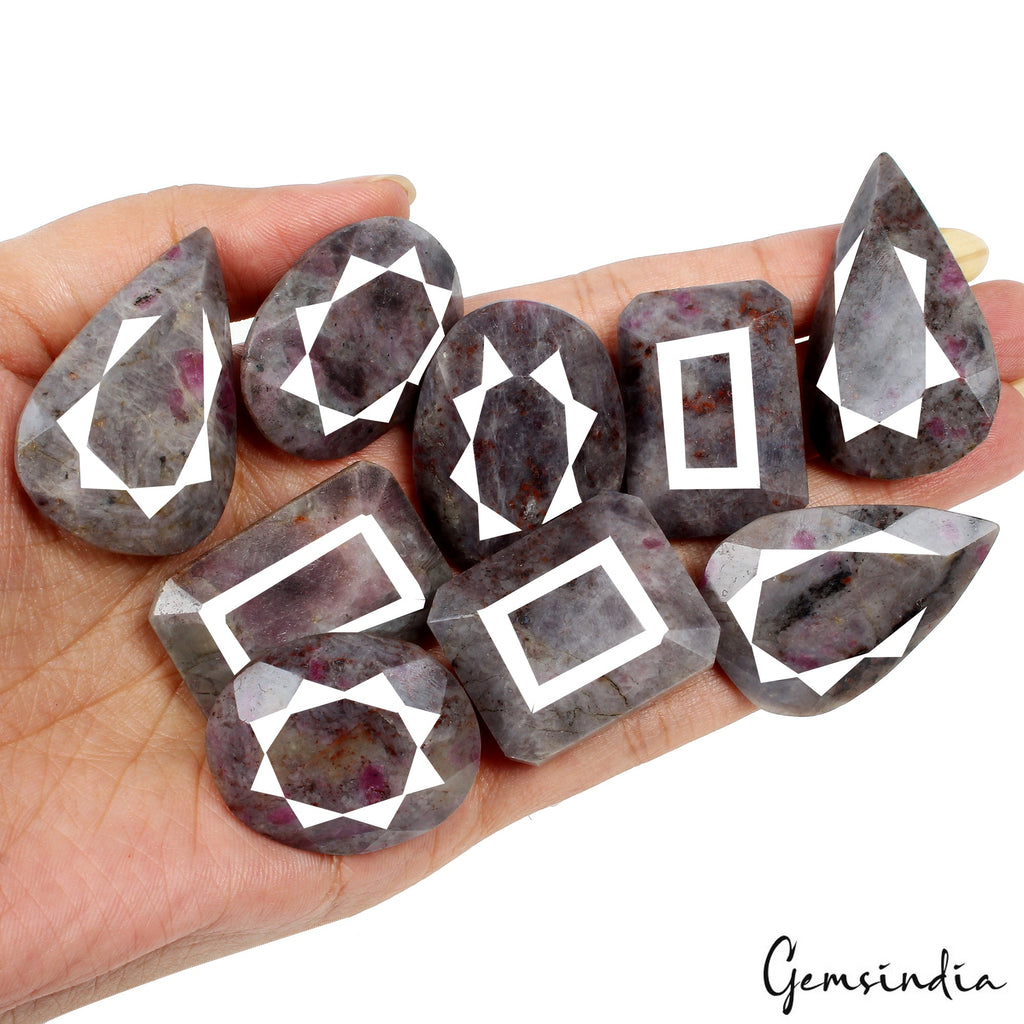 890 Ct Natural Untreated Bi-Color Ruby in Crystal Matrix Mix Cut Loose Gemstone