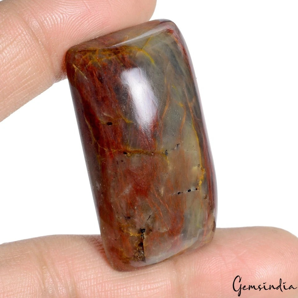 220 Ct Natural Untreated Sapphire w/ Red Streaks Rectangular Cabochon Gemstone G