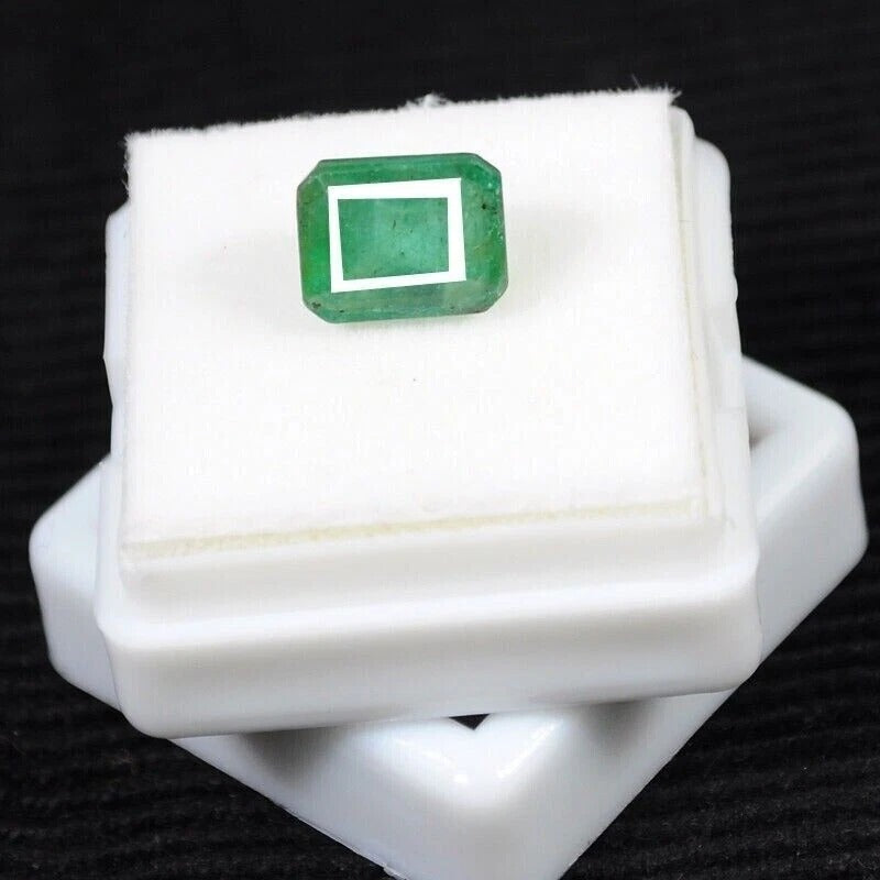 Certified 3.90 Cts Natural Zambian Green Emerald Octagon Cut Rare Gem For Ring
