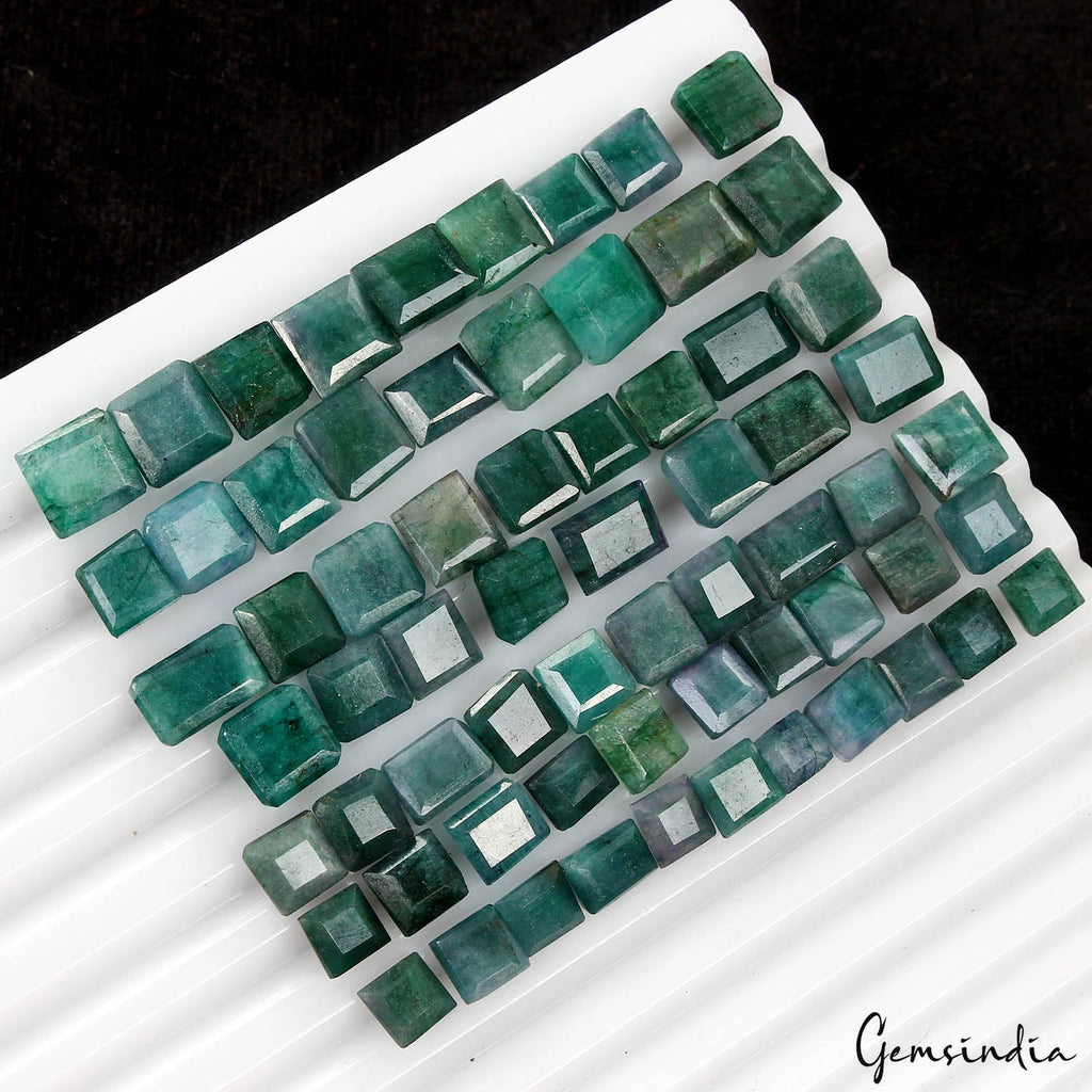 Natural 140Ct/67Pc Natural Colombian Green Blue Emerald Mix Cut Loose Gemstones