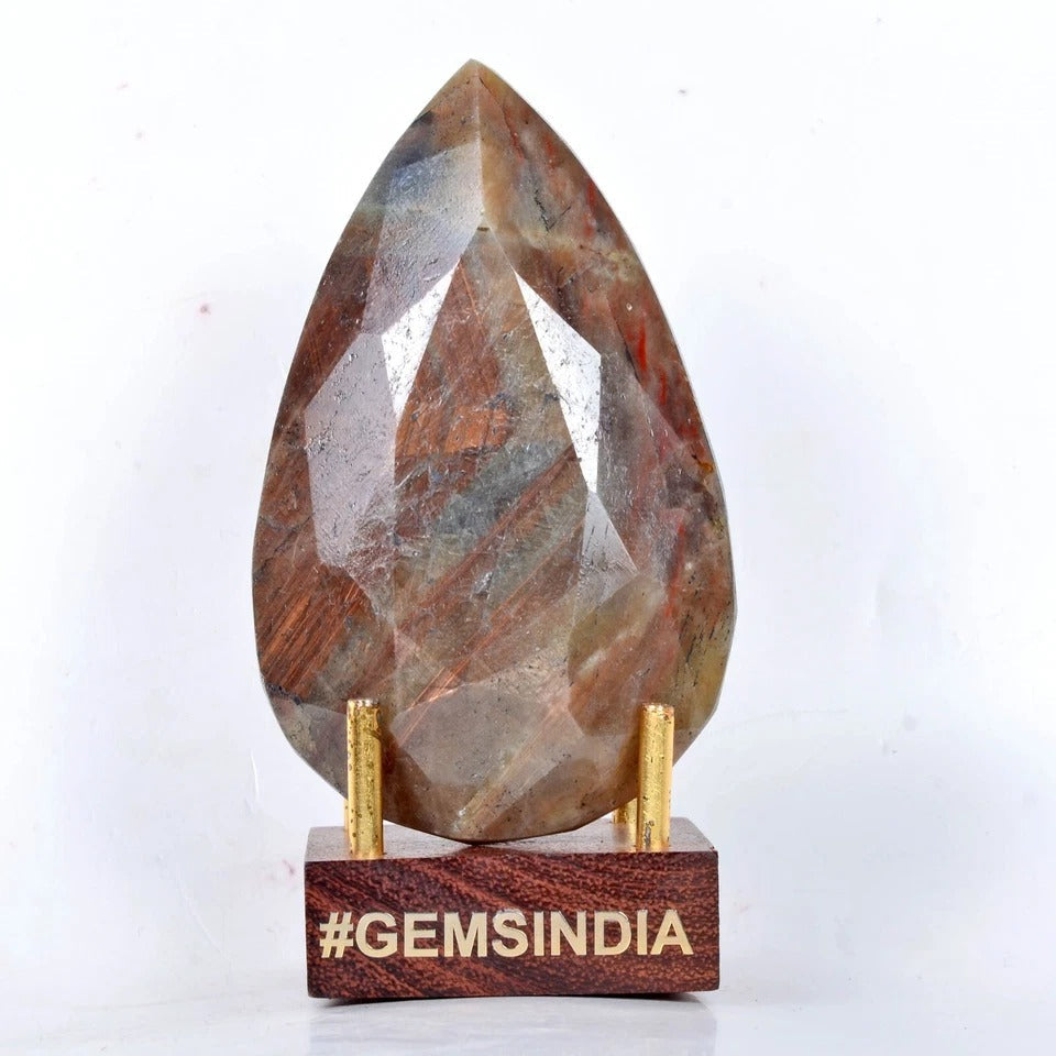 1100Ct Natural Untreated Brown Sapphire Pear Faceted Earth Mined Museum Size Gem