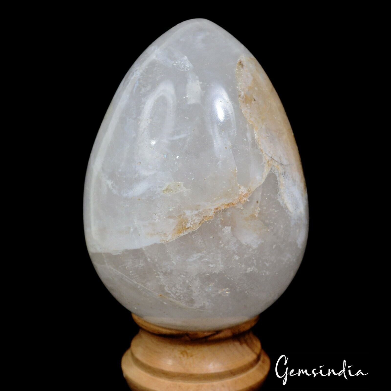 3230 Ct Natural Untreated White Quartz Huge Gem Egg Shape Healing Crystal 3.7"