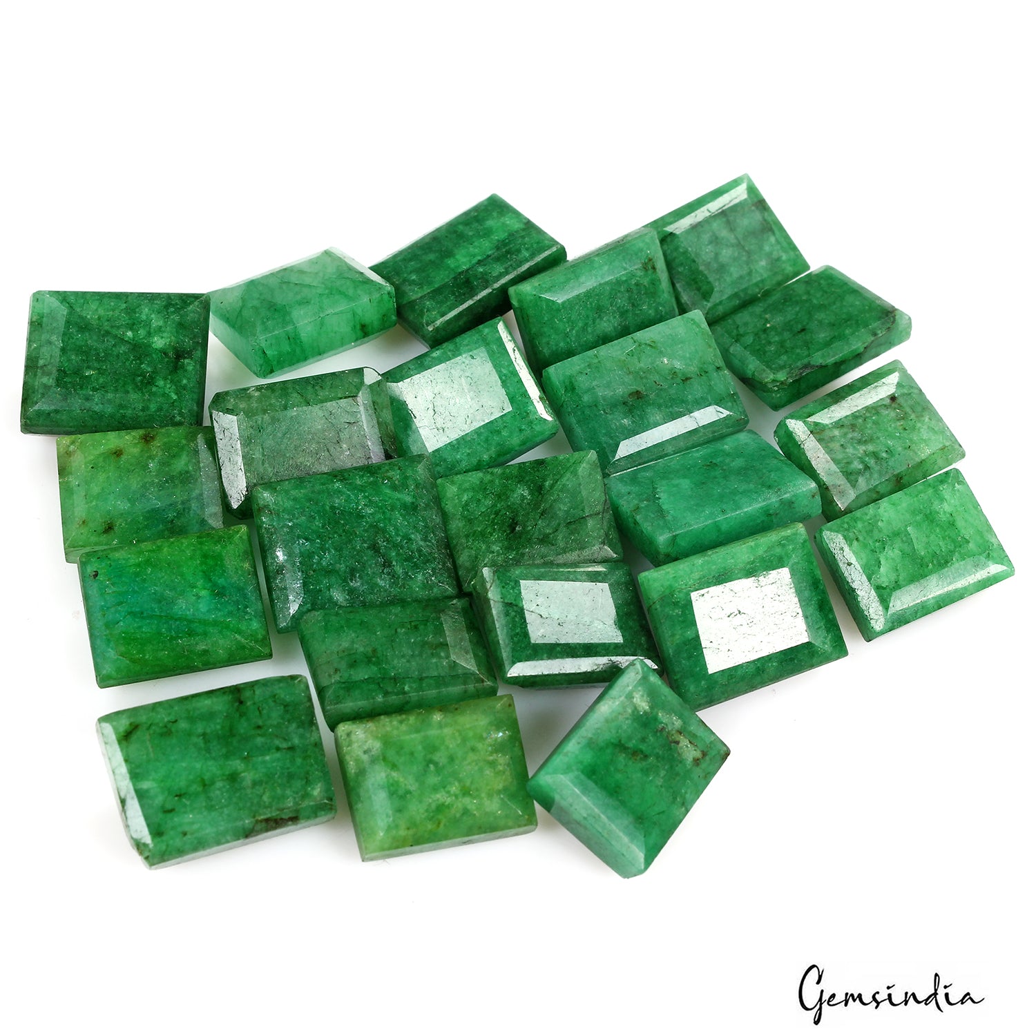 Brazilian Emerald Lot, Loose Gemstone, Color Enhanced, Green — 22 Pieces, 14mm to 18mm, 320 Ct, Brazil