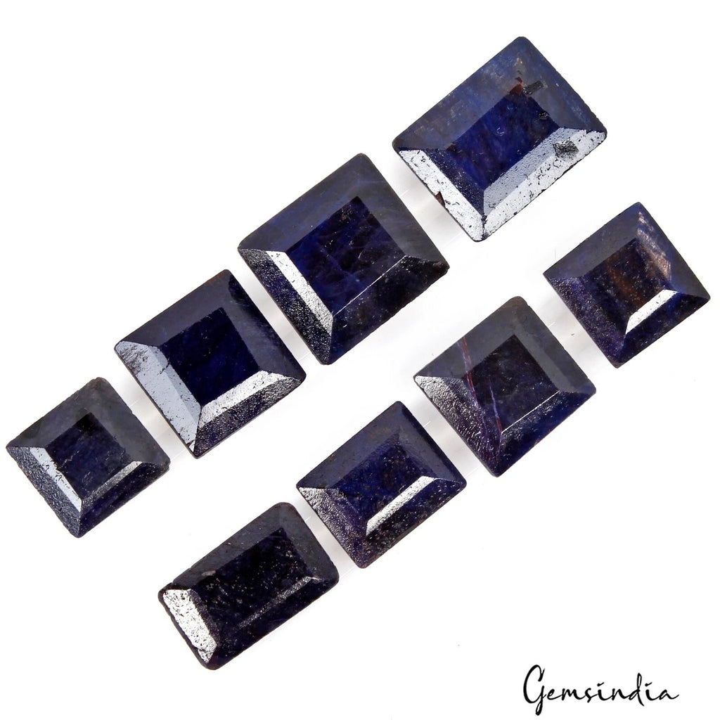 Blue Sapphire Lot, Loose Gemstone, Color Enhanced — 8 Pieces, 16mm to 24mm, 310 Ct, Madagascar