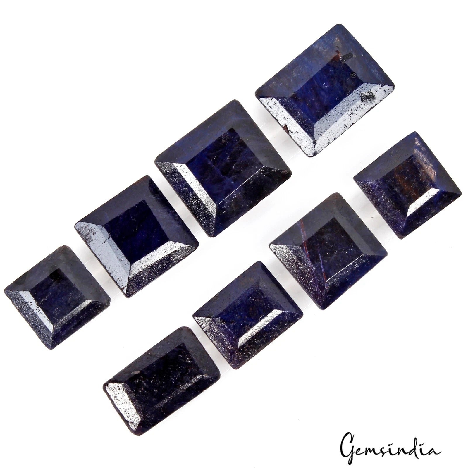 Blue Sapphire Lot, Loose Gemstone, Color Enhanced — 8 Pieces, 16mm to 24mm, 310 Ct, Madagascar