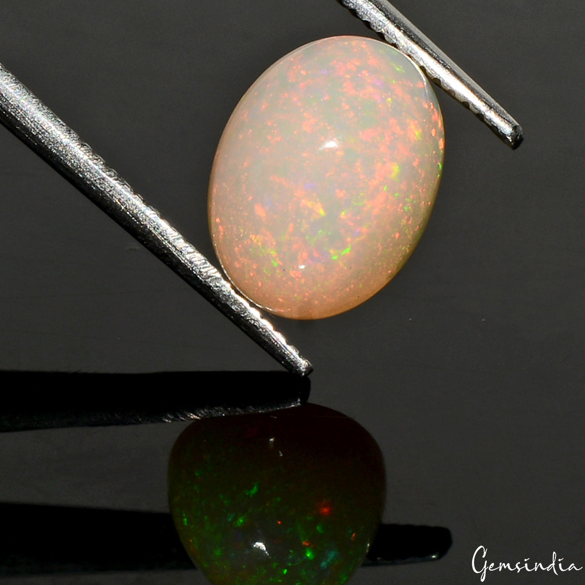 1.70 Ct Ethiopian Opal 9x7mm Top Quality Flash Oval Cabochon Certified Gemstone