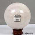 2250 Ct Natural Pink Rose Quartz Healing Crystal Mineral Sphere Gems With Stand