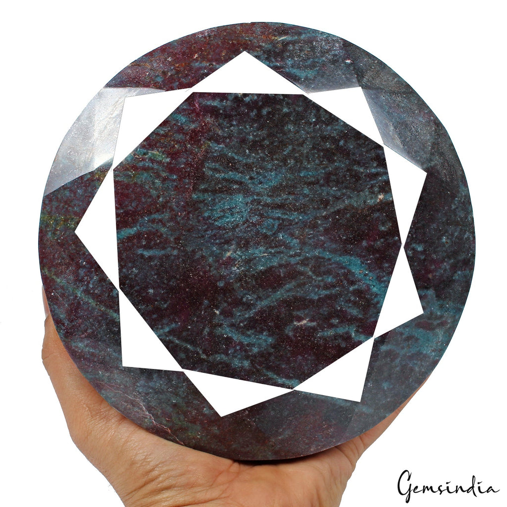 5.6 Kg 100% Natural Ruby Kyanite Round Cut Untreated Large Size Gemstone W Stand
