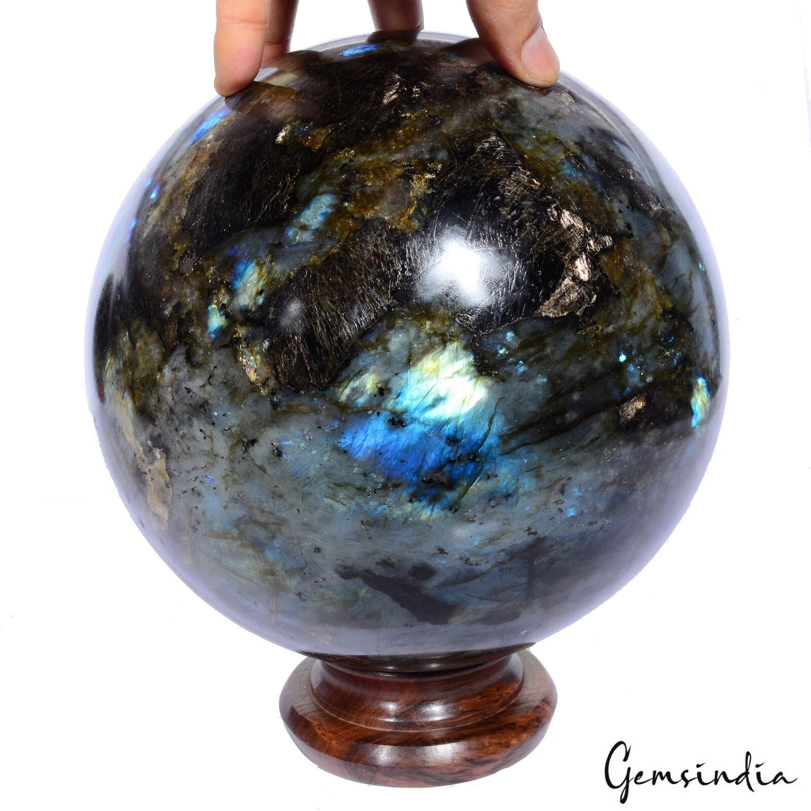 13.8 Kg Natural Multi Shine Labradorite Huge Gem Sphere Crystal Healing Minerals