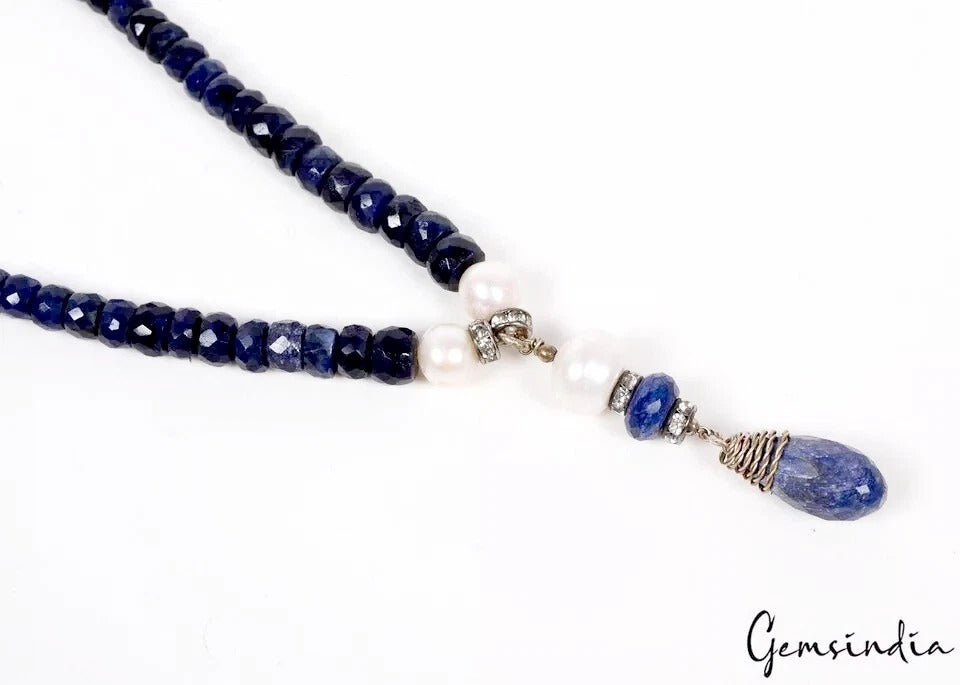 Blue Sapphire Necklace — 4mm to 7mm