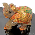 2550 Cts Natural Aventurine Gemstone Hand Crafted Gold Painted Elephant Statue