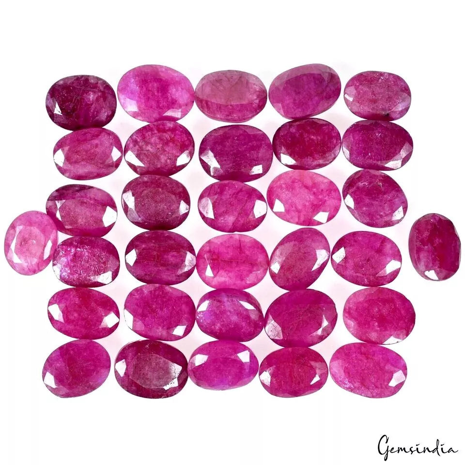 400 Cts Natural Pink Beryl Bixbite USA Oval Cut Loose 14-18mm Gemstones ~ 32 Pcs