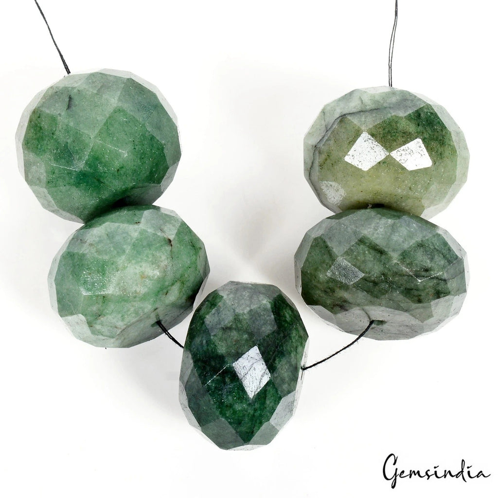 600 Ct Natural Green Emerald Round Cut 27mm-29mm Drilled Loose Beads For Jewelry
