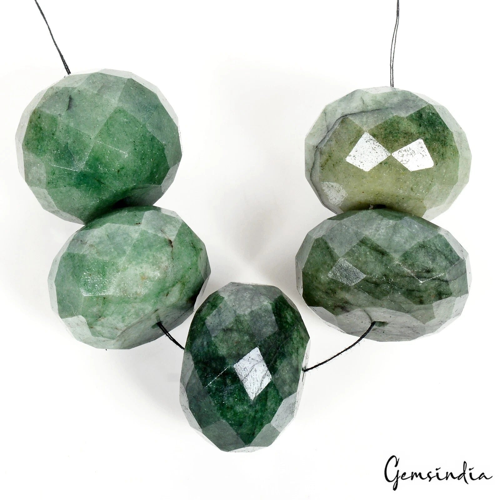 600 Ct Natural Green Emerald Round Cut 27mm-29mm Drilled Loose Beads For Jewelry