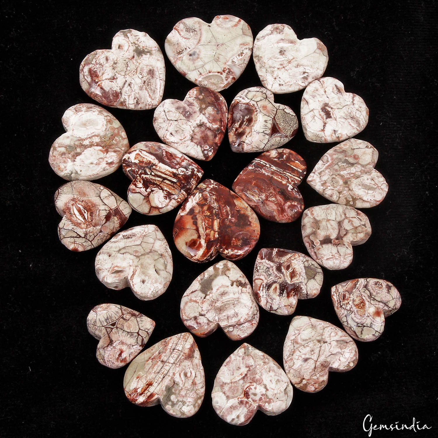 Jasper Lot, Cabochon, Untreated, Bi Color — 21 Pieces, 20mm to 28mm, 500 Ct