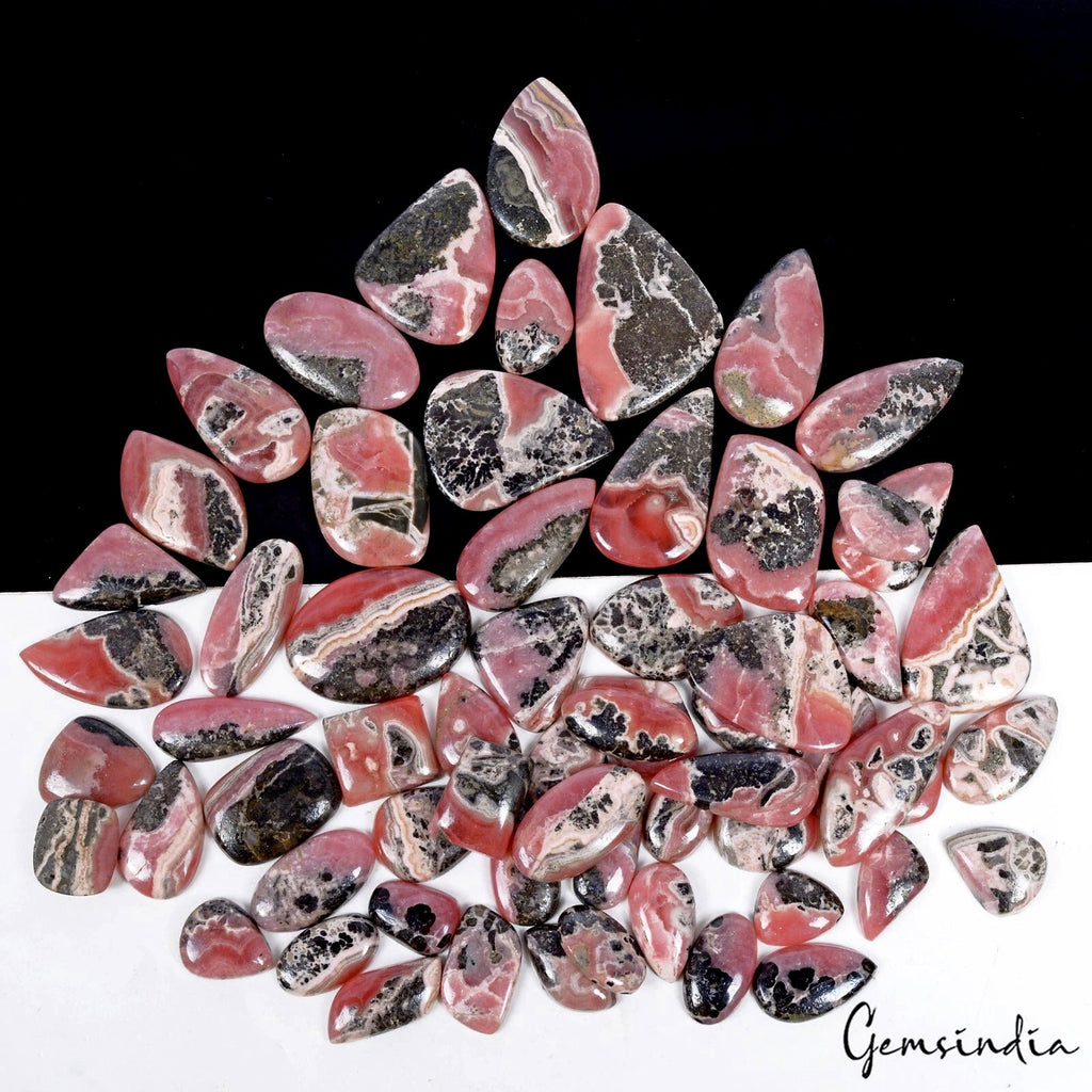 61 Pcs Natural Rhodochrosite Untreated 18-49mm Loose Cabochon Gemstones~ 2130 Ct